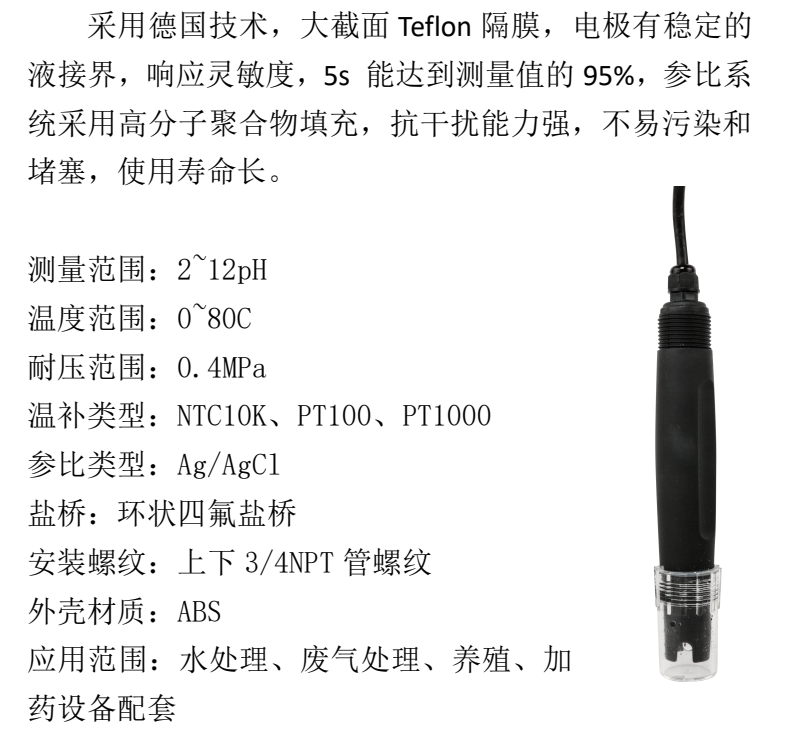 MIK-pH-6001產品參數